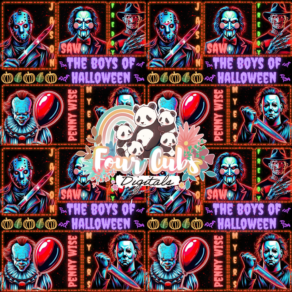 Neon Halloween Boys seamless