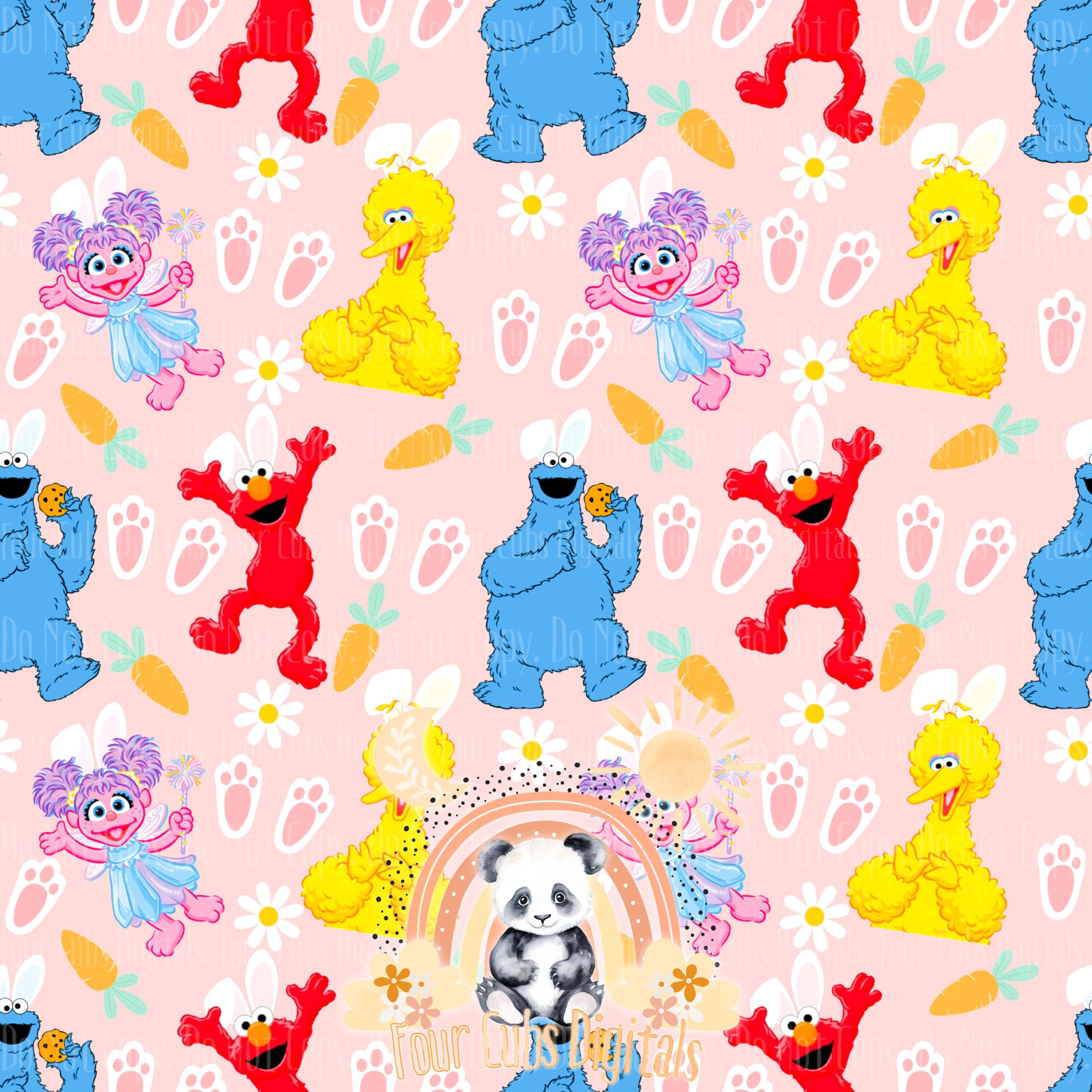 Pink Easter Street Monsters seamless