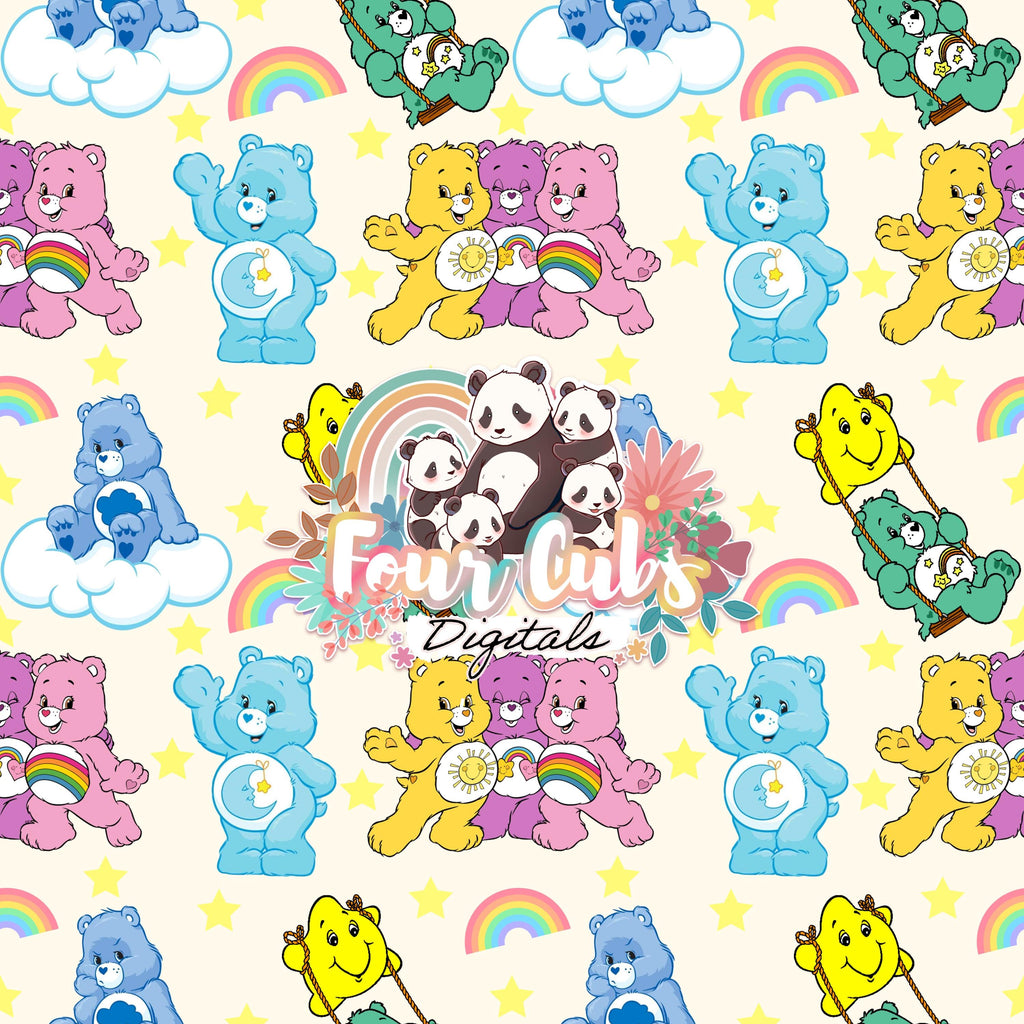 90s Bears light blue and neutral seamless