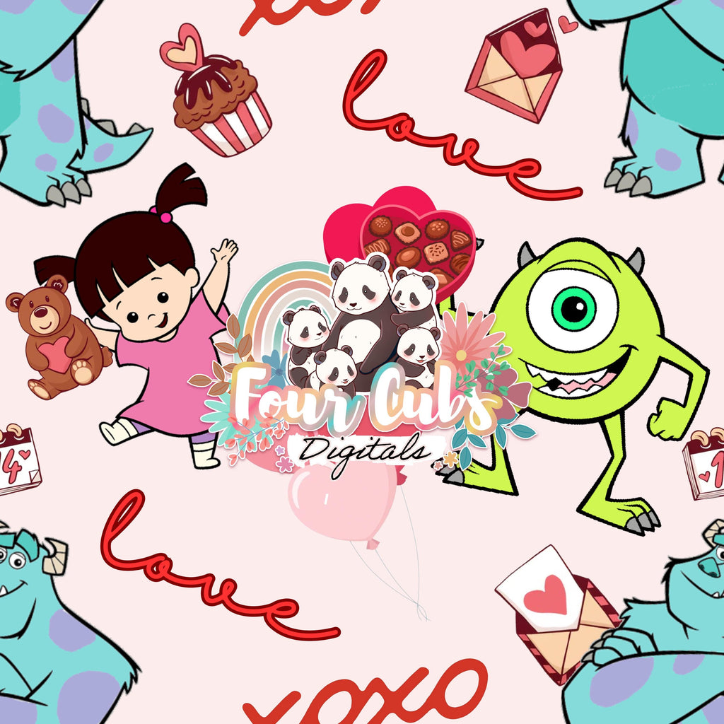 Valentines Magical Monster seamless