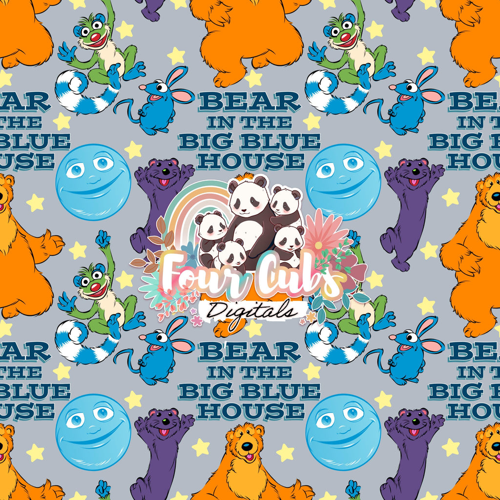Magical Moonlight Bear Light and Dark seamless