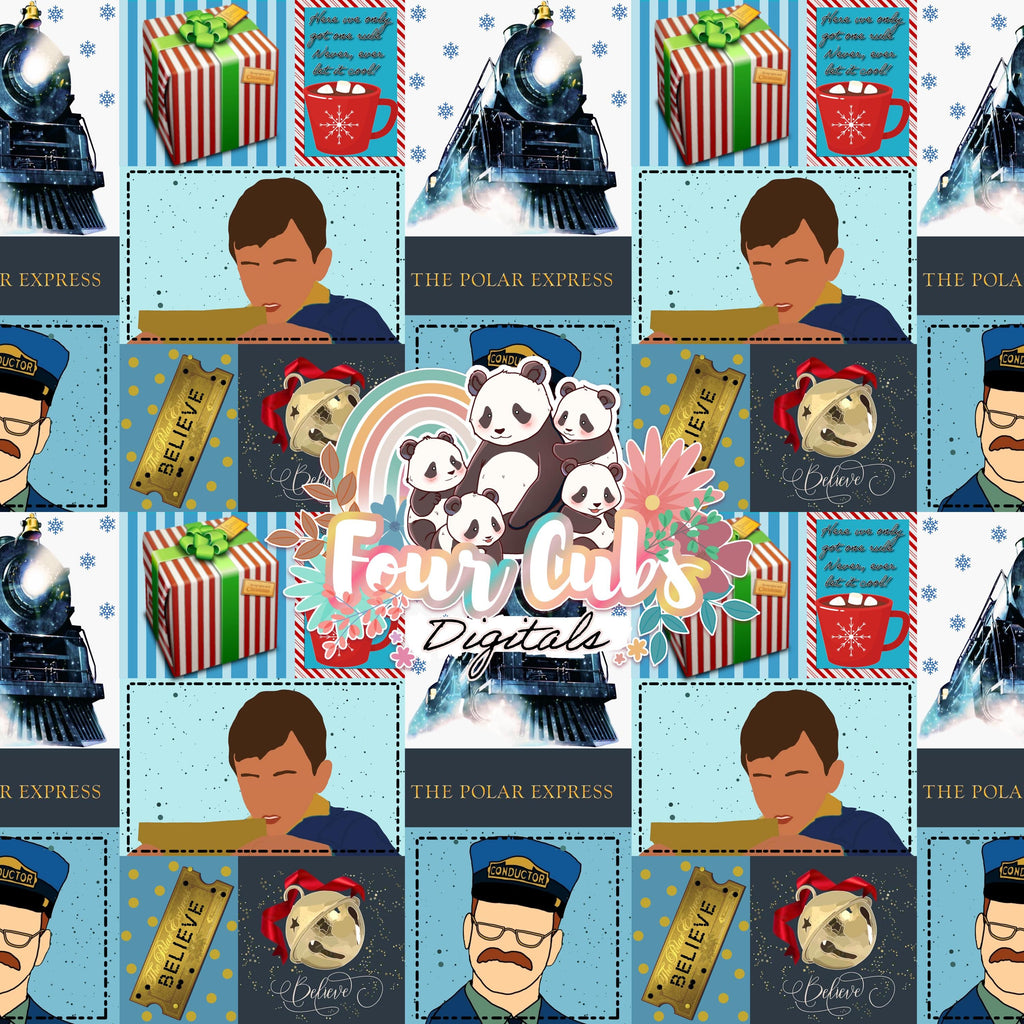 Magic Christmas Train seamless