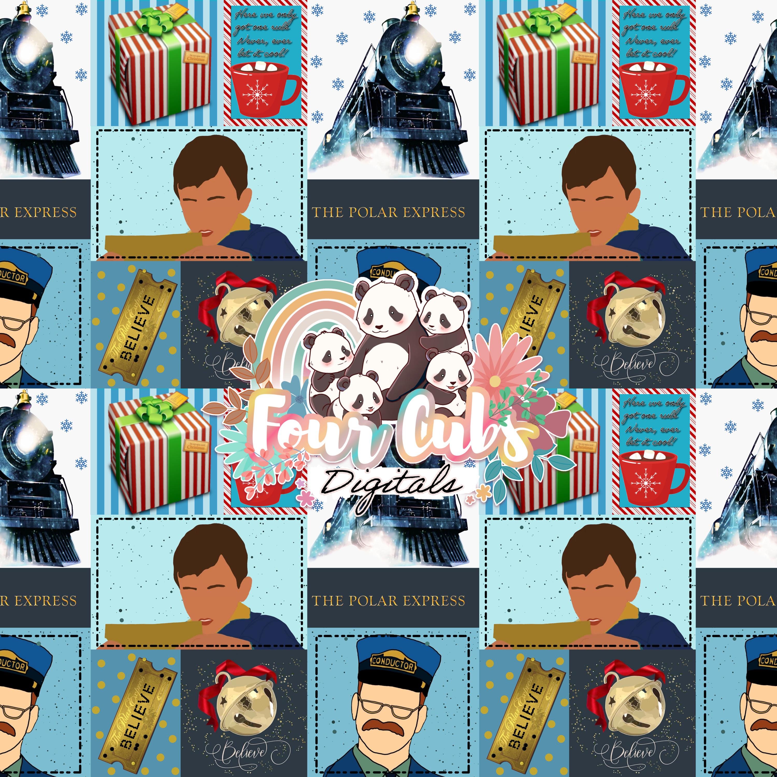 Magic Christmas Train seamless