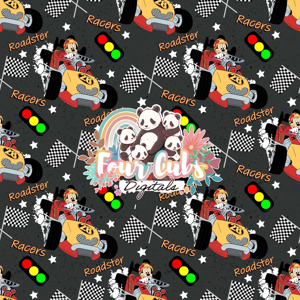 Hot Rod Mouse Boy and Girl seamless