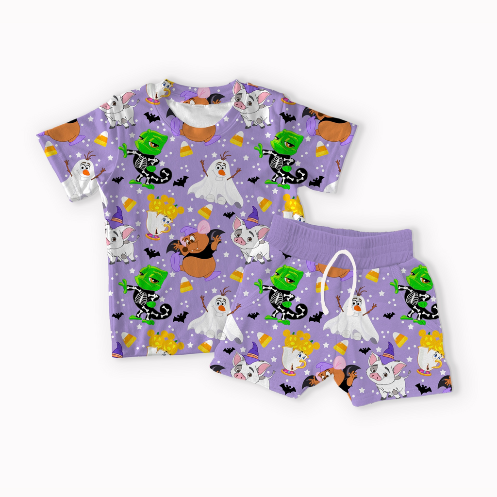 Sidekicks Halloween Orange, Purple, Grey and Pink seamless