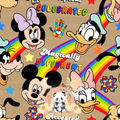 Autism Mouse Brown, Blue, Purple and Pink seamless