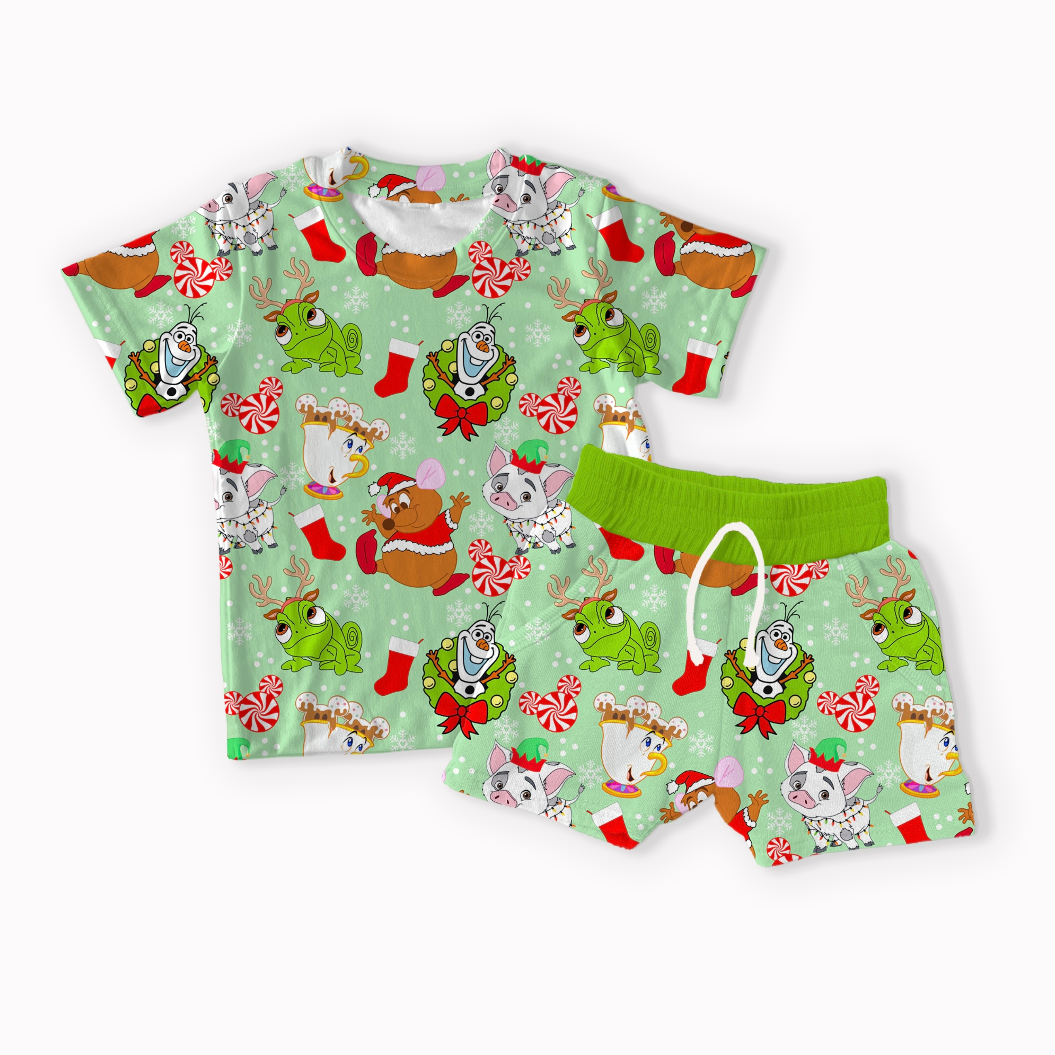 Sidekicks Christmas Brown, Pink and Green seamless