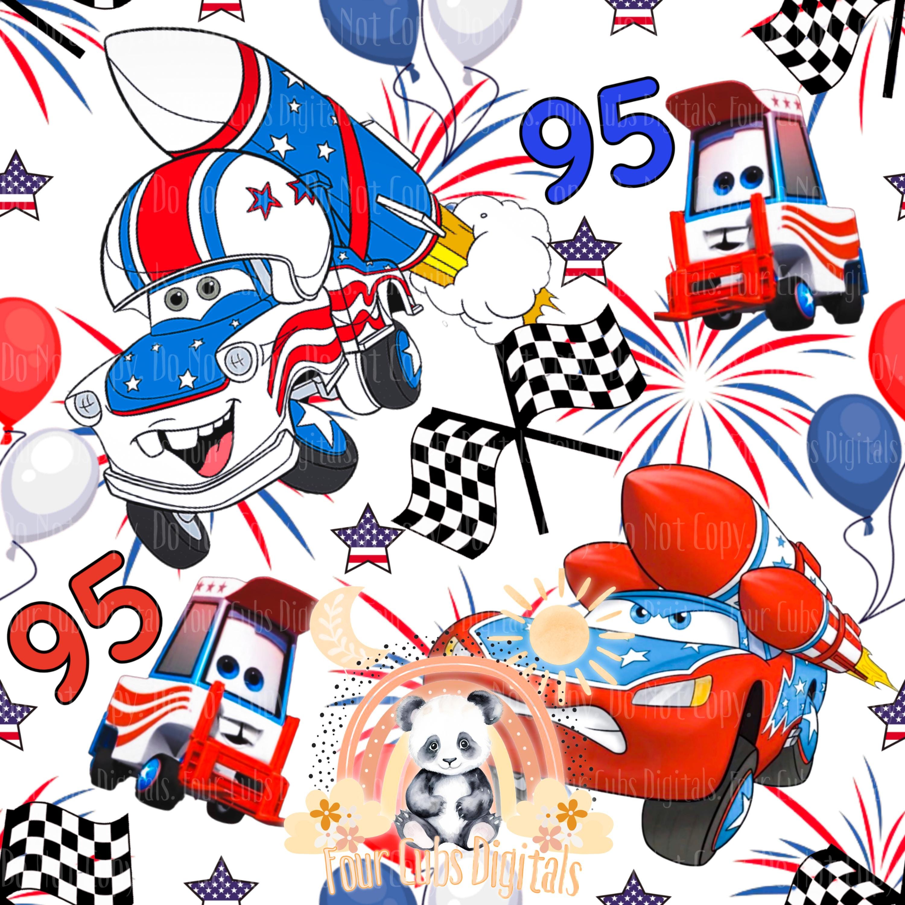 KA-CHOW 4th of July white, grey, red and blue seamless