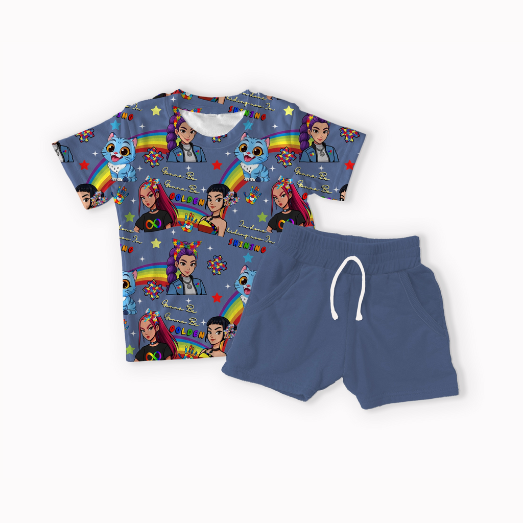 Hunters Autism Purple, Blue, Orange and Pink seamless