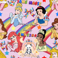Autism Princess Pink, Purple, Blue and Yellow seamless