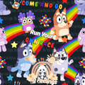 Dog Cousins Autism Black, Blue, Purple and Pink seamless