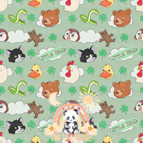 Bear and Friends green and blue seamless