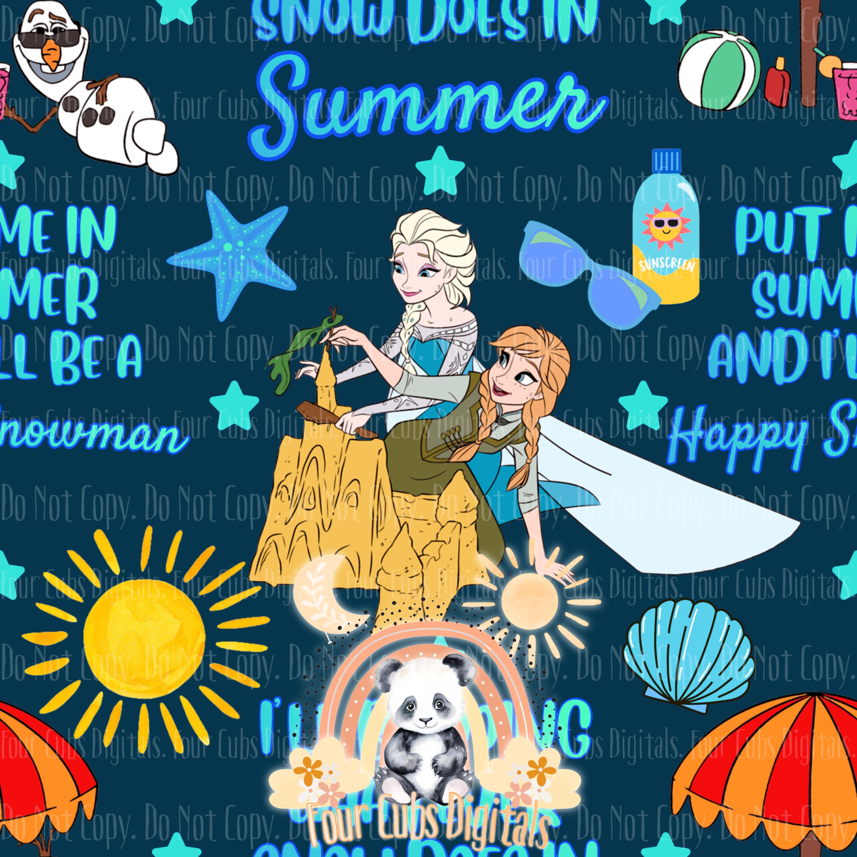 Snowman Summer seamless