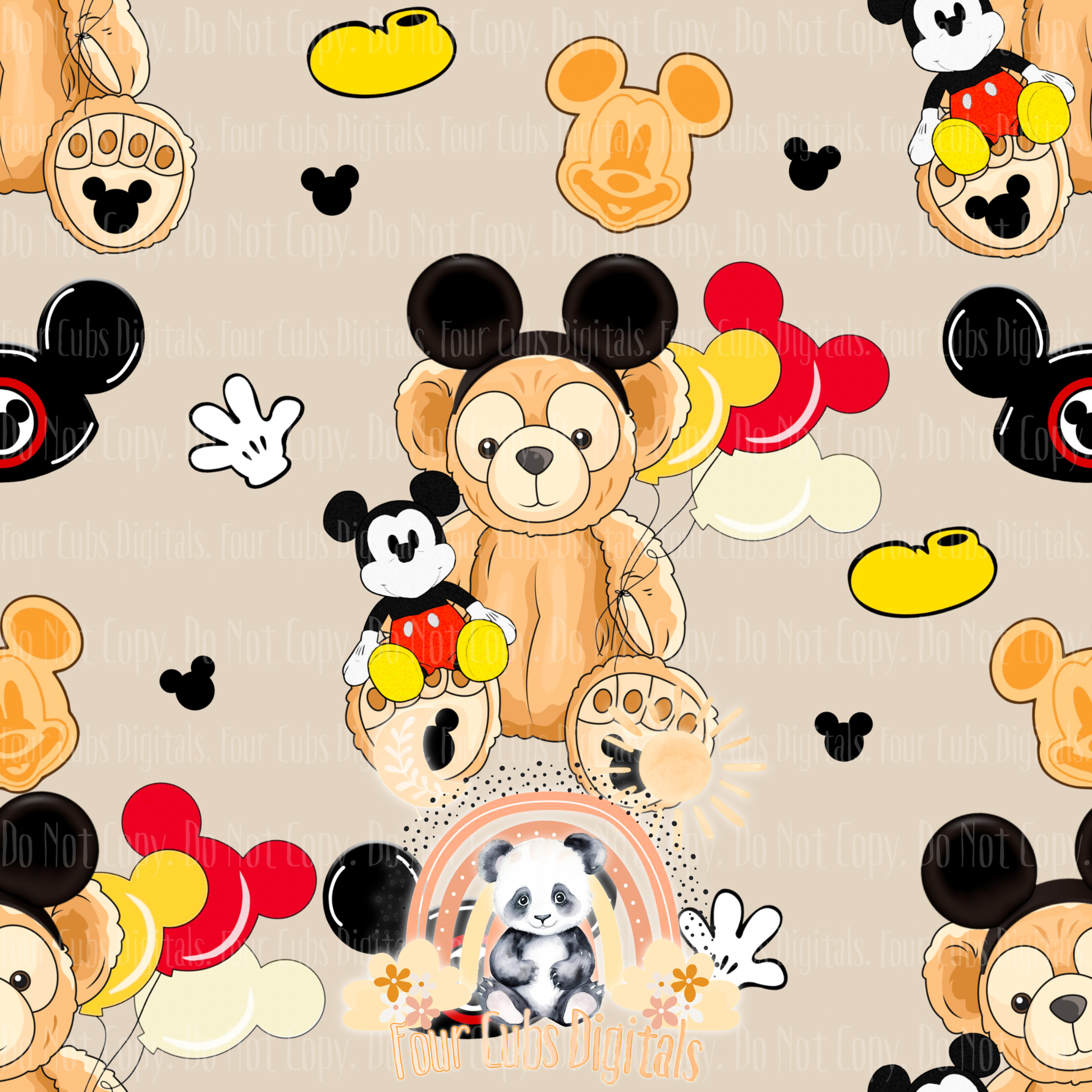 Magical Bear and Mouse seamless