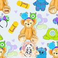 Magical Bear and Monsters Girl seamless