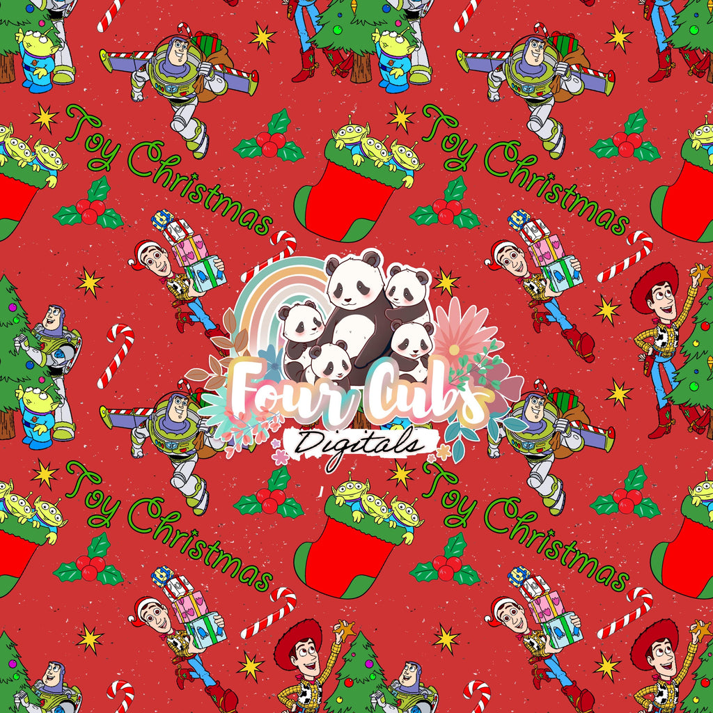 Red and Green Toy Christmas seamless