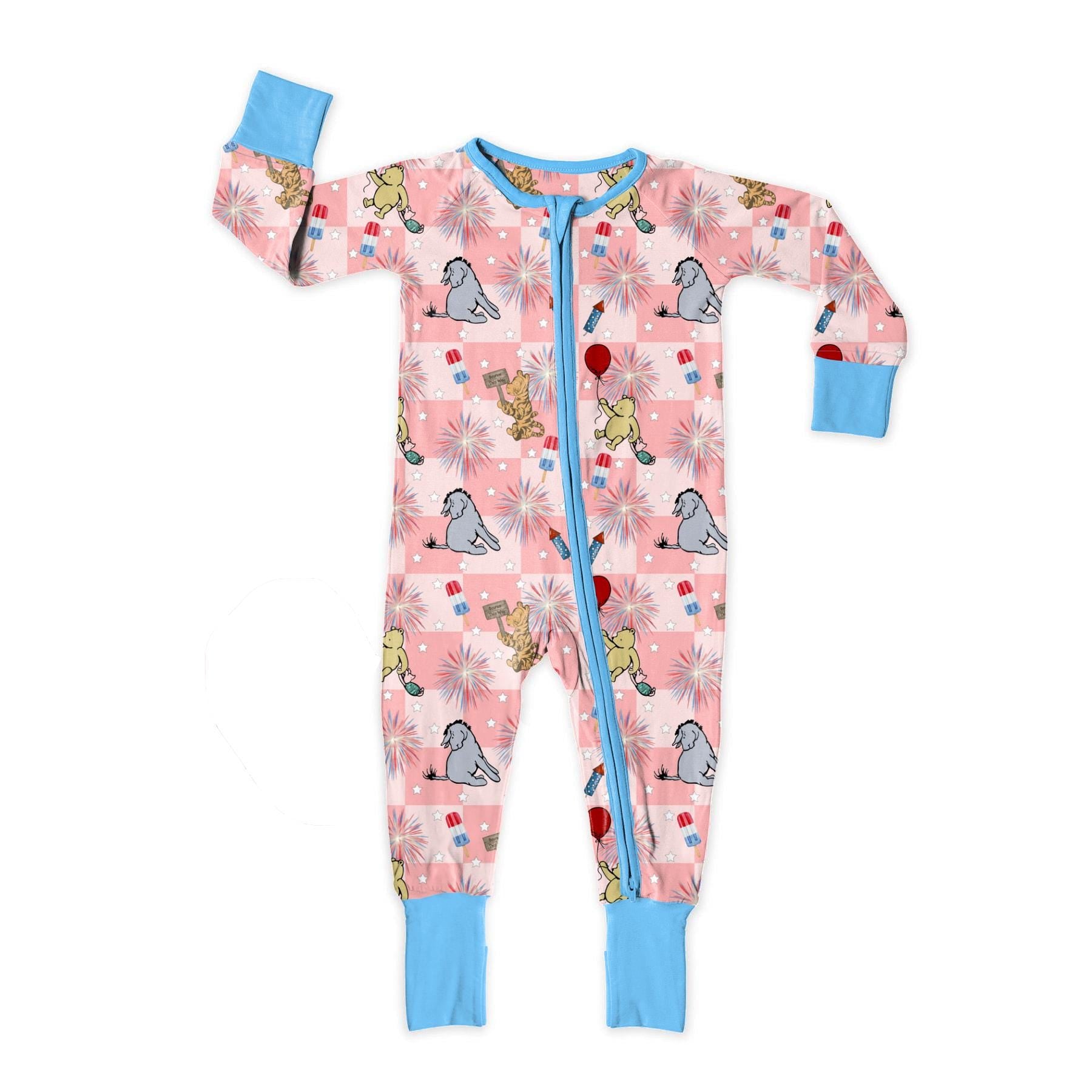 Classic Pooh Blue and Red 4th of July seamless