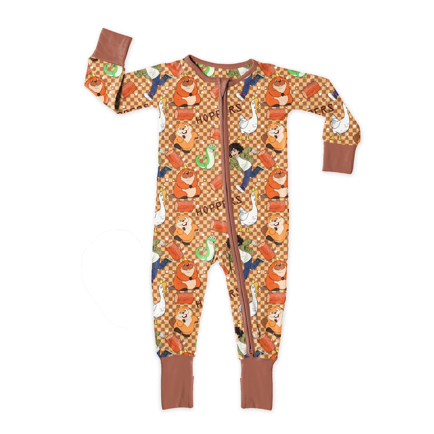 Critter Adventures Checkered, Light Brown and Dark Brown seamless