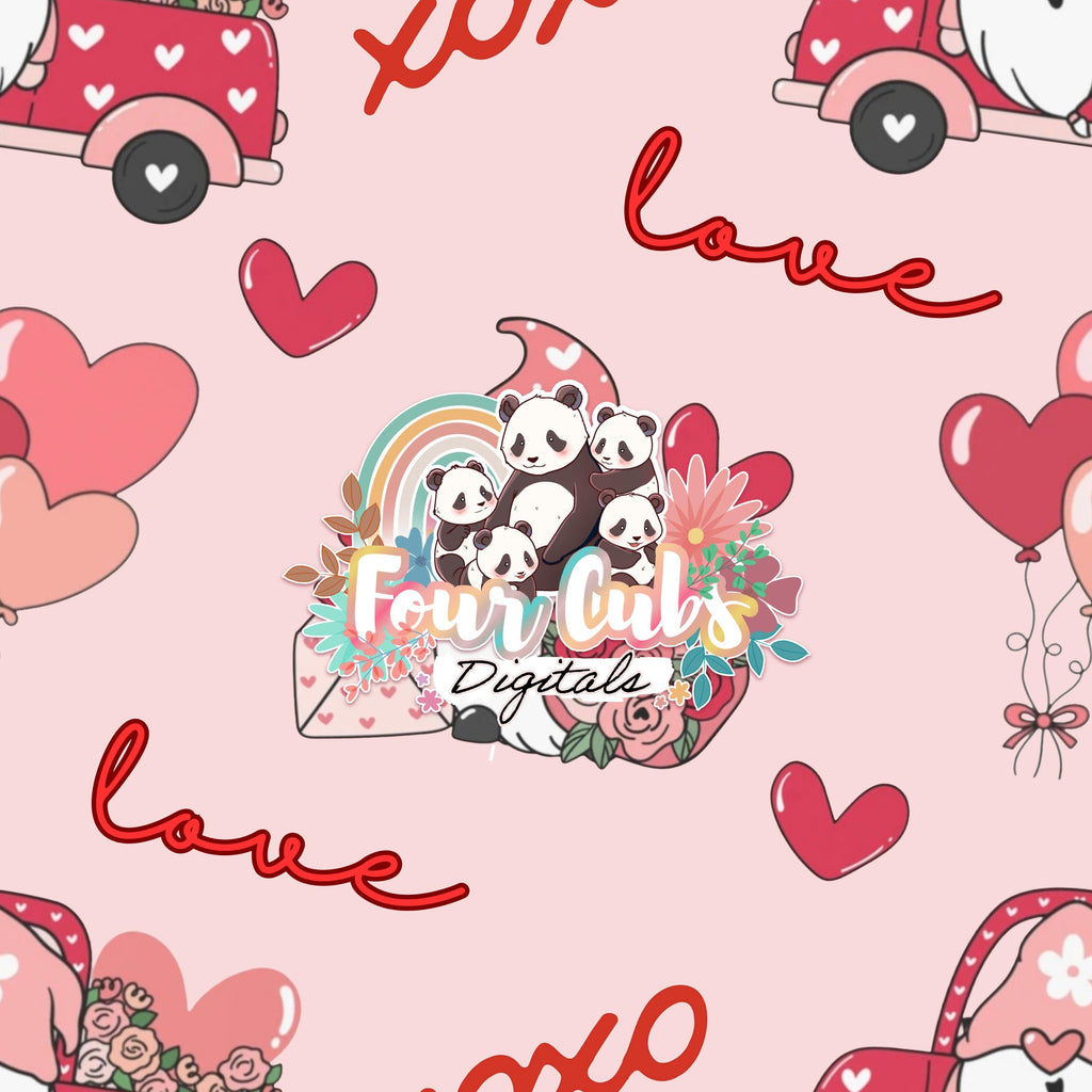 Valentine Gnomes seamless