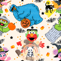 Street Monsters Halloween seamless