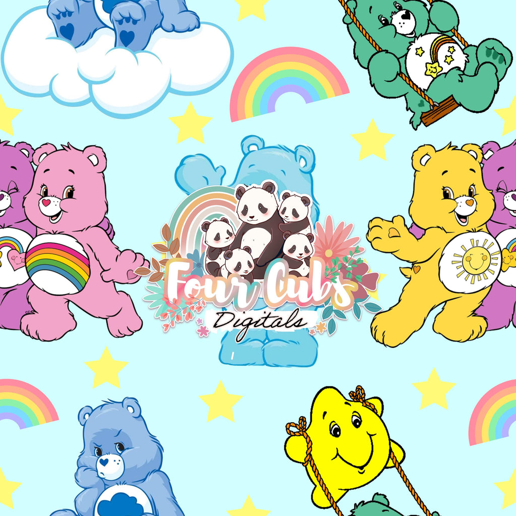 90s Bears light blue and neutral seamless