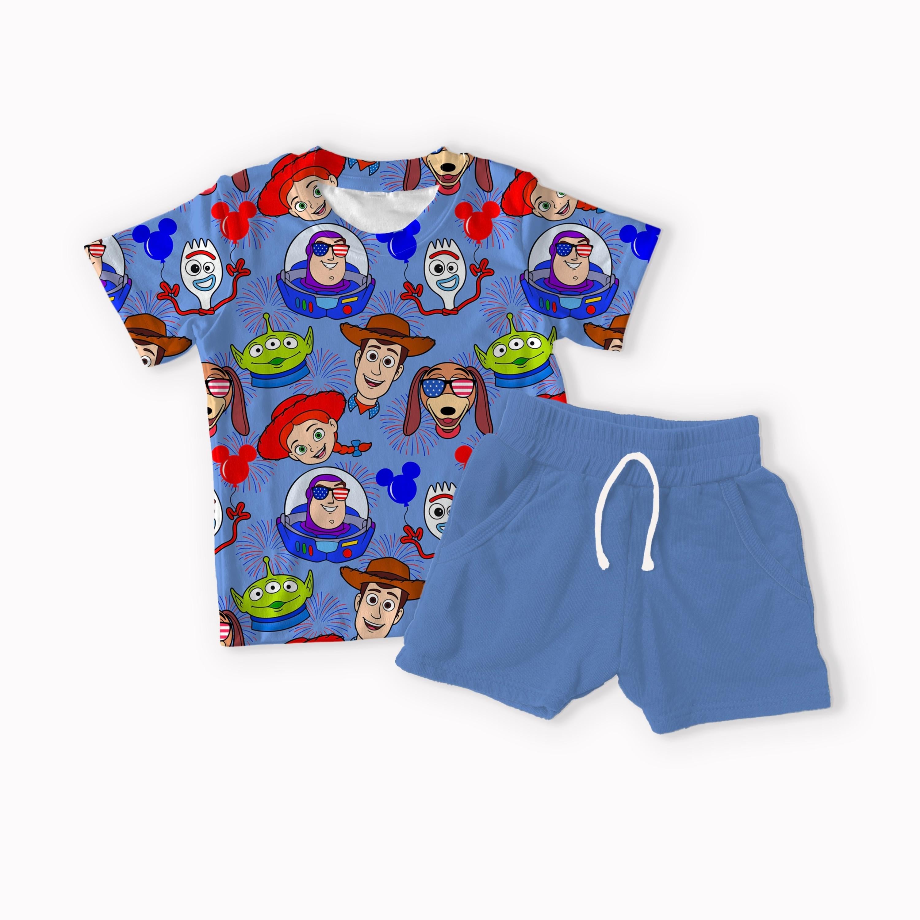 Toys 4th of July white, black, red and blue seamless