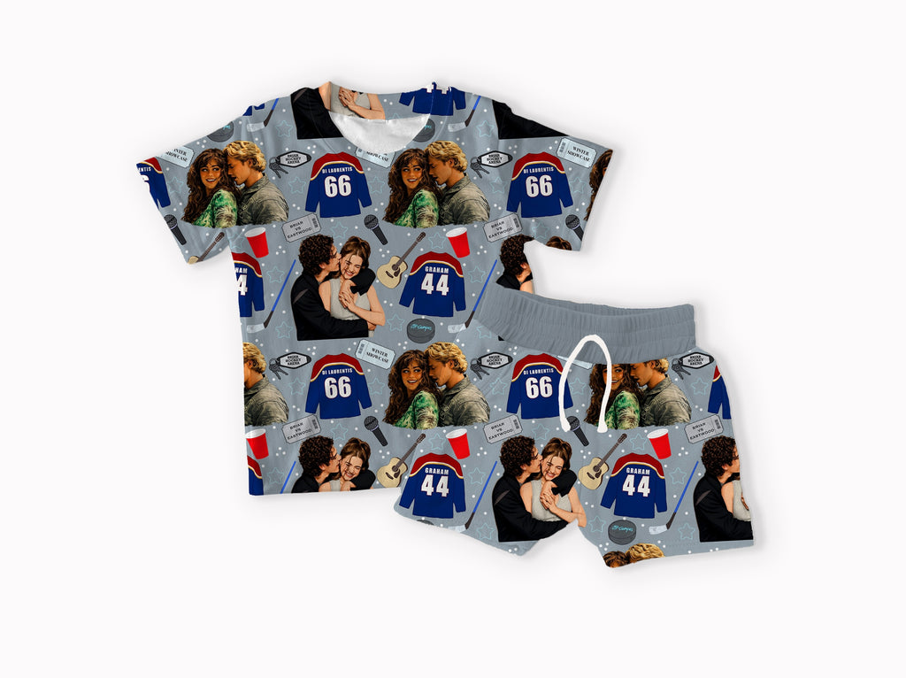 Rinkside Romance Light Blue, Dark Blue and Checkered seamless