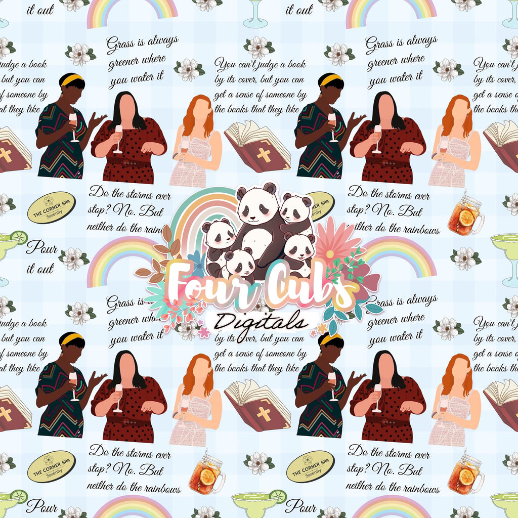 Southern Sisterhood blue and pink seamless files