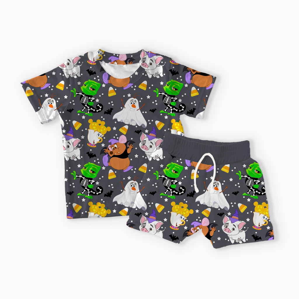 Sidekicks Halloween Orange, Purple, Grey and Pink seamless