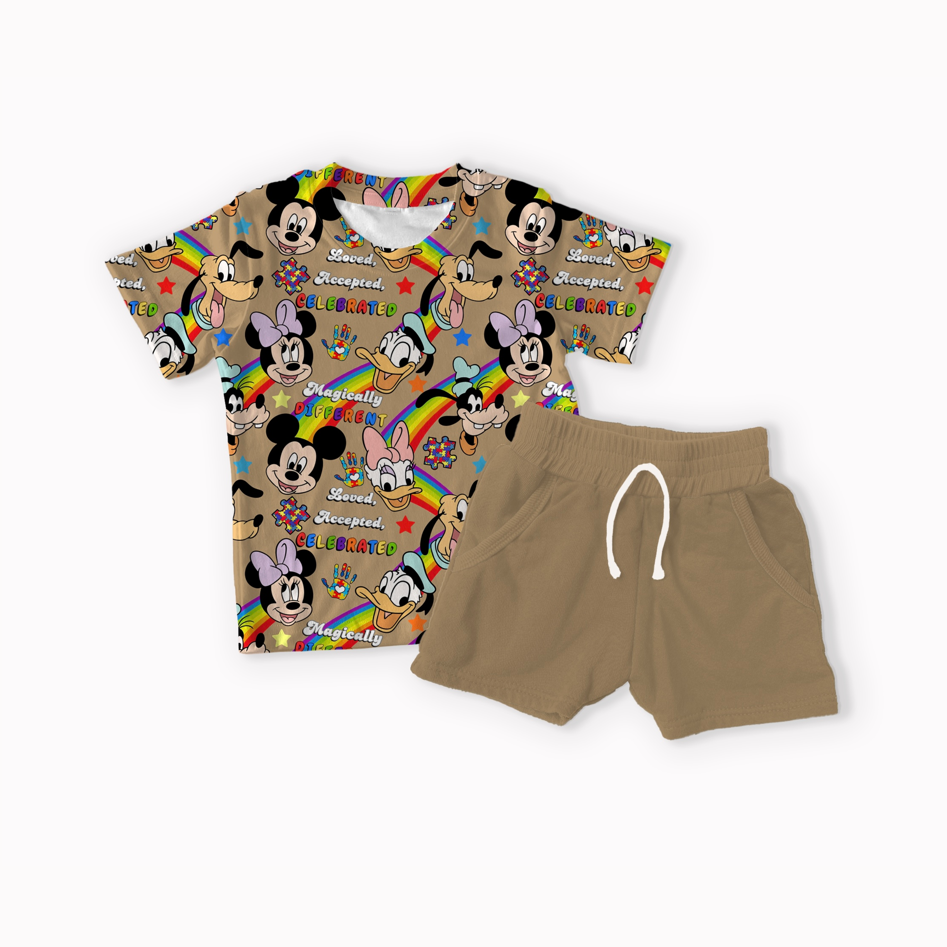 Autism Mouse Brown, Blue, Purple and Pink seamless