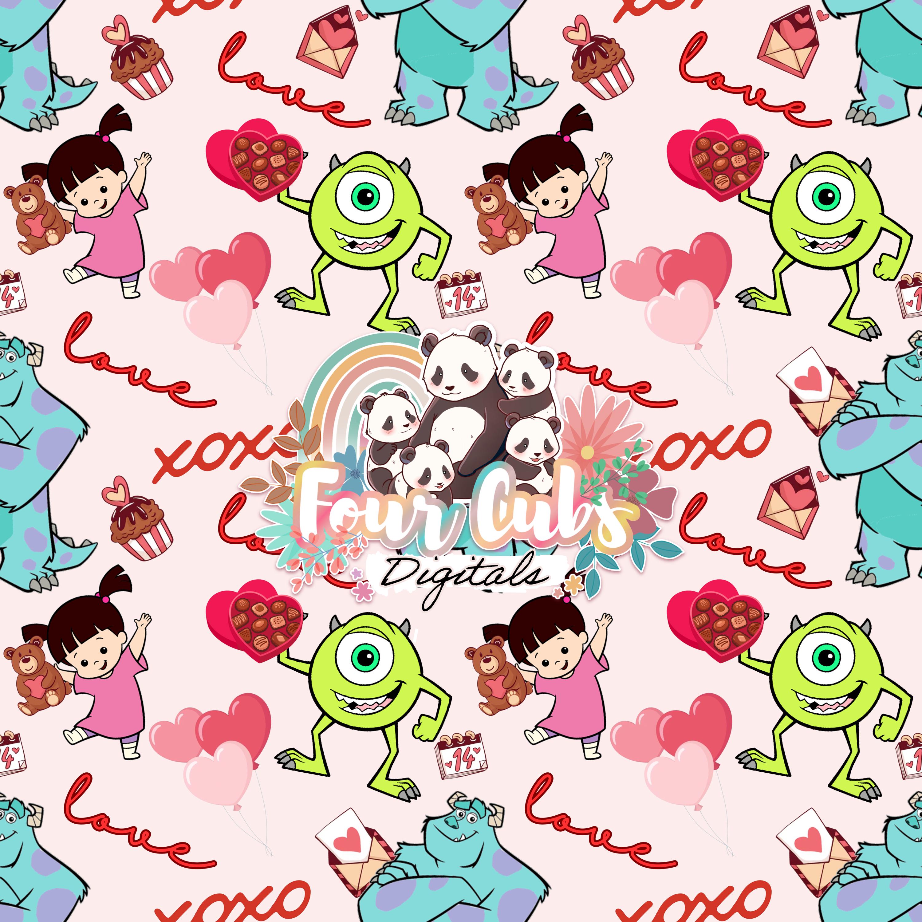 Valentines Magical Monster seamless