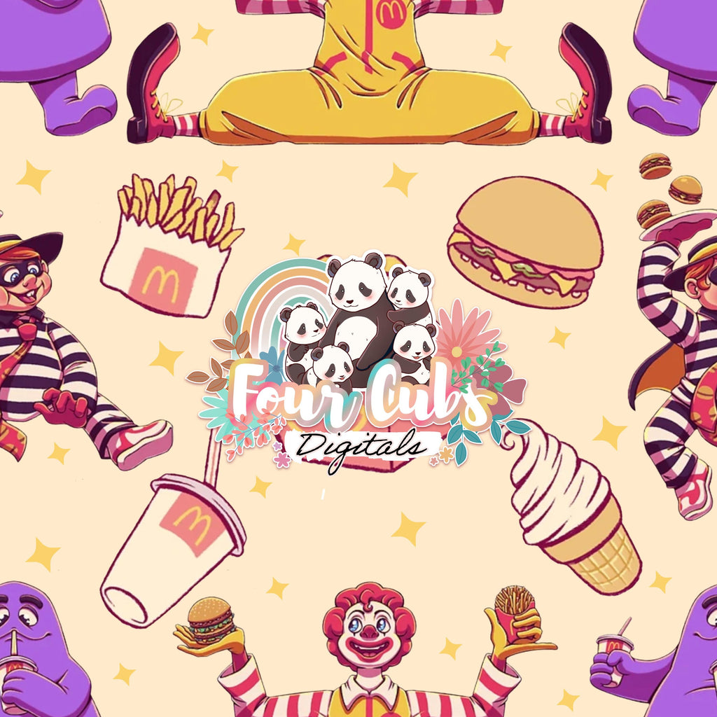 Happy Foodie with/without stars seamless