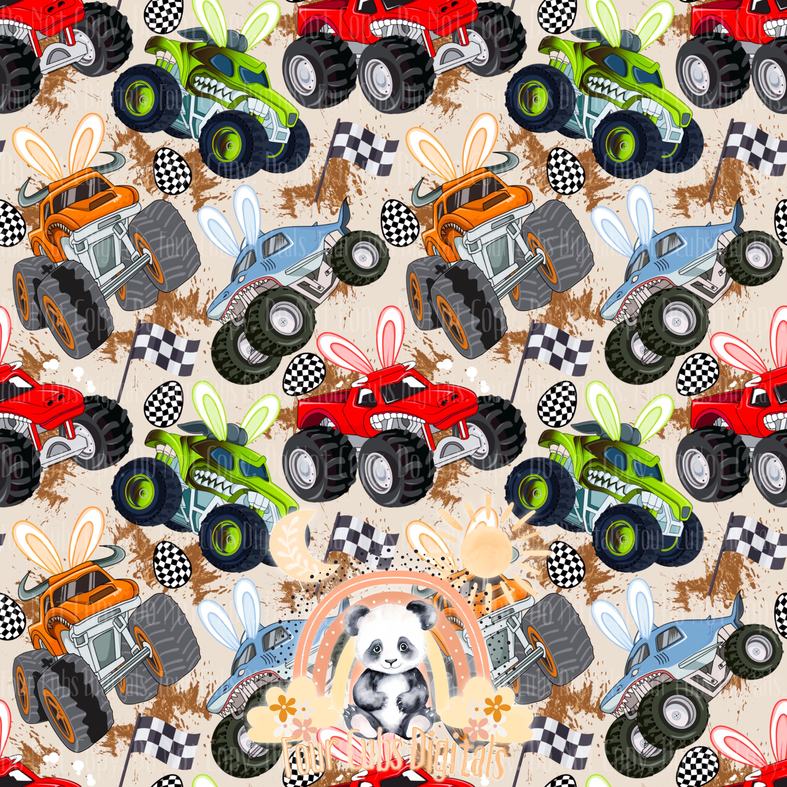 Easter Trucks seamless