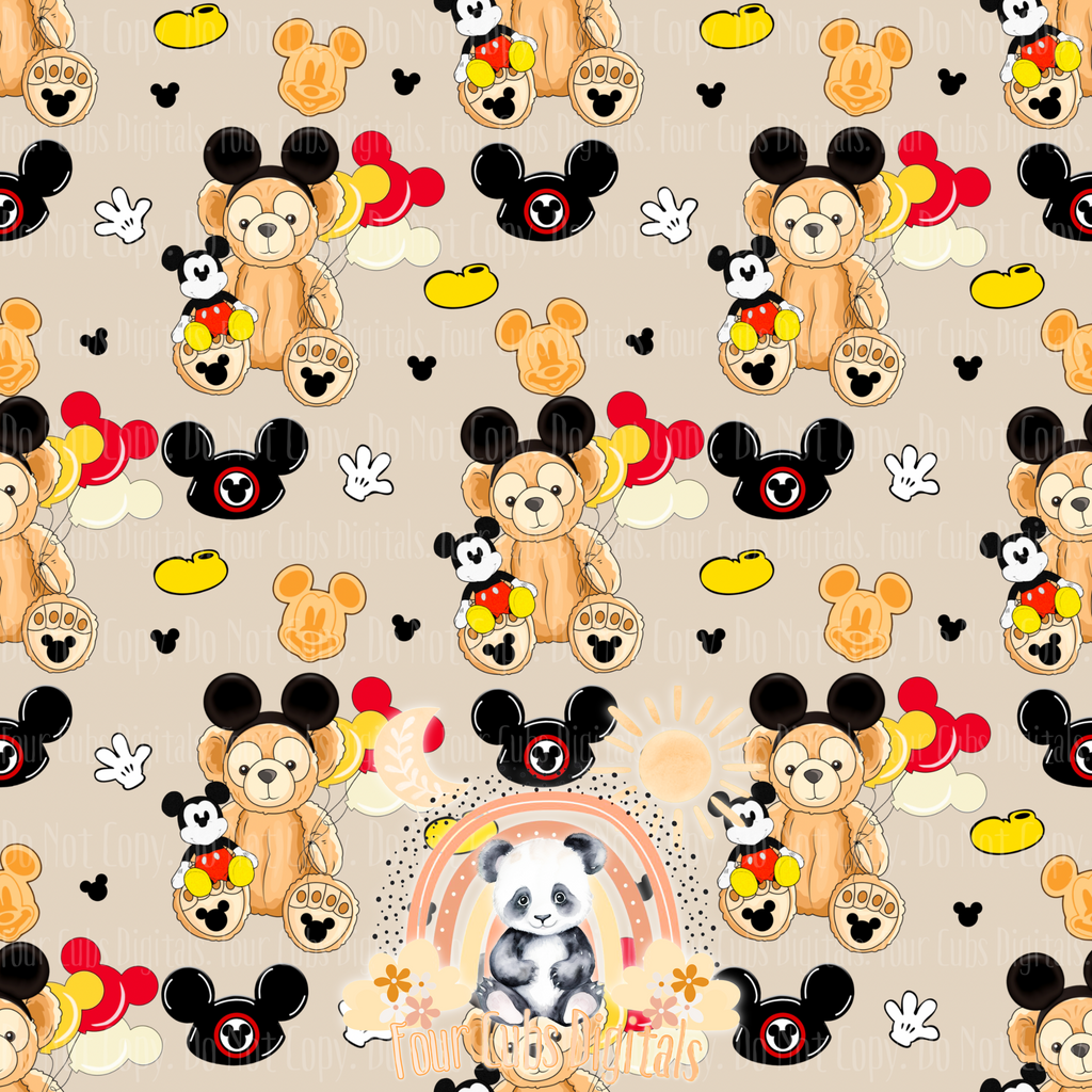 Magical Bear and Mouse seamless