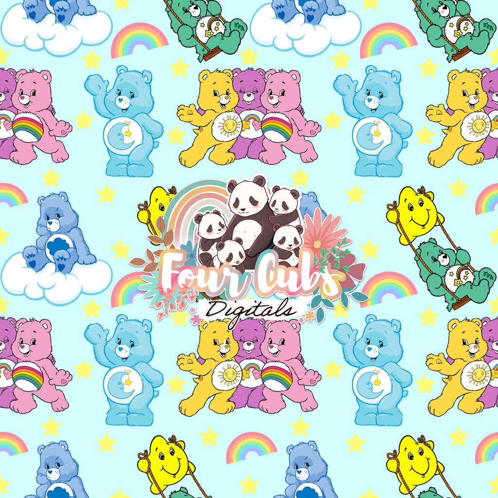 90s Bears light blue and neutral seamless