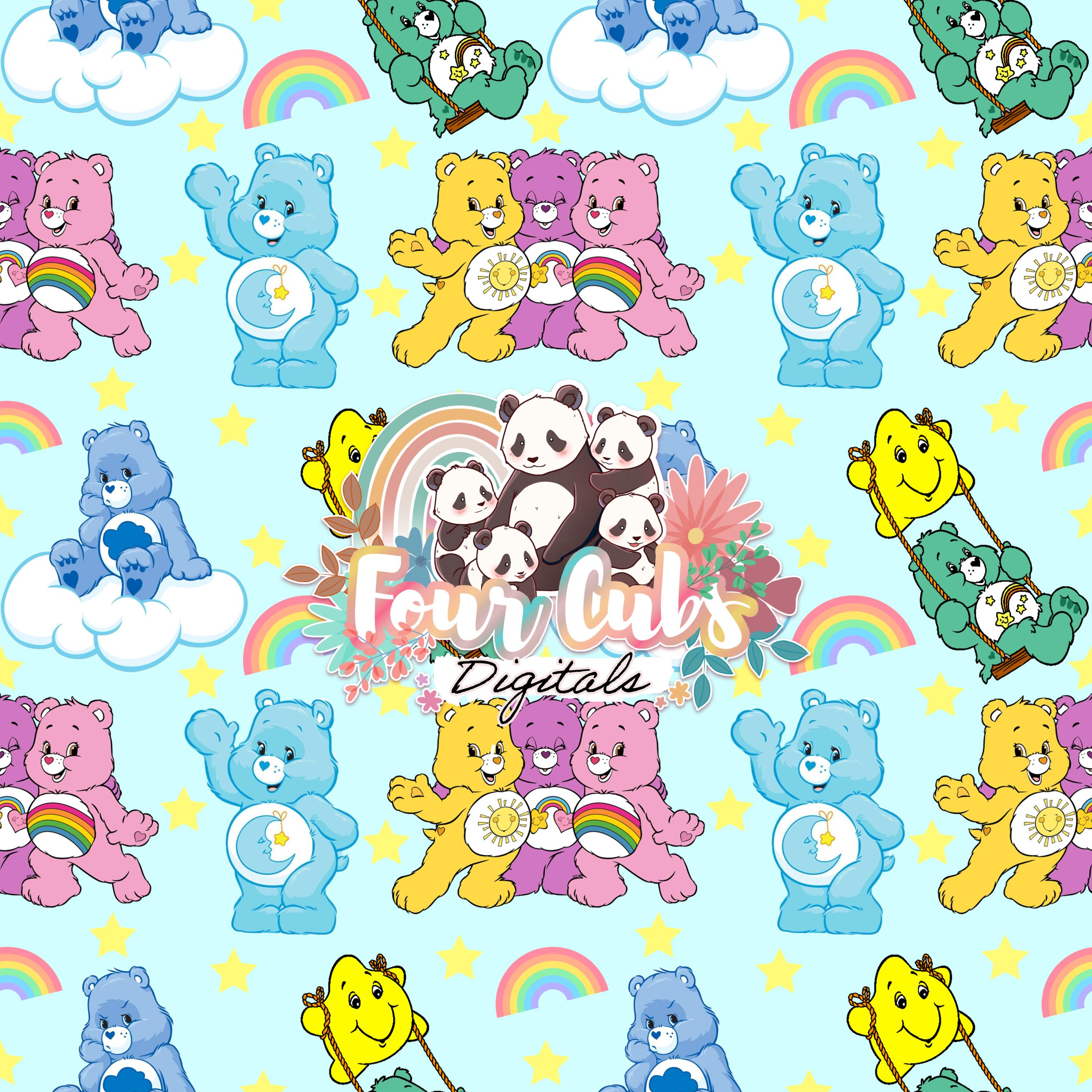 90s Bears light blue and neutral seamless