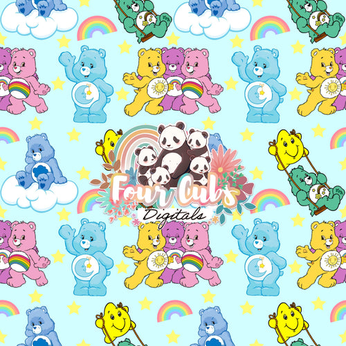 90s Bears light blue and neutral seamless