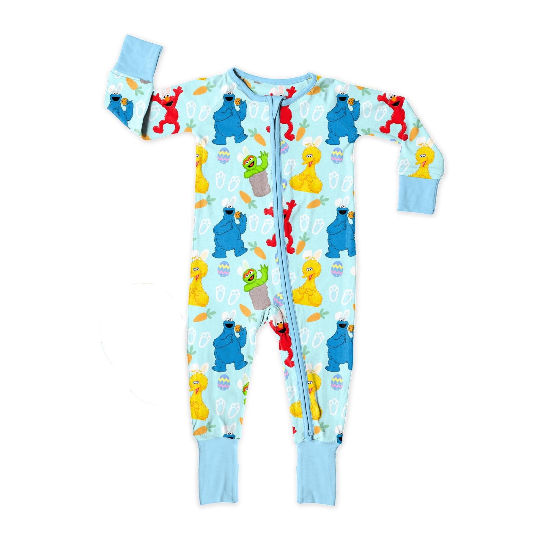 Blue Easter Street Monsters seamless