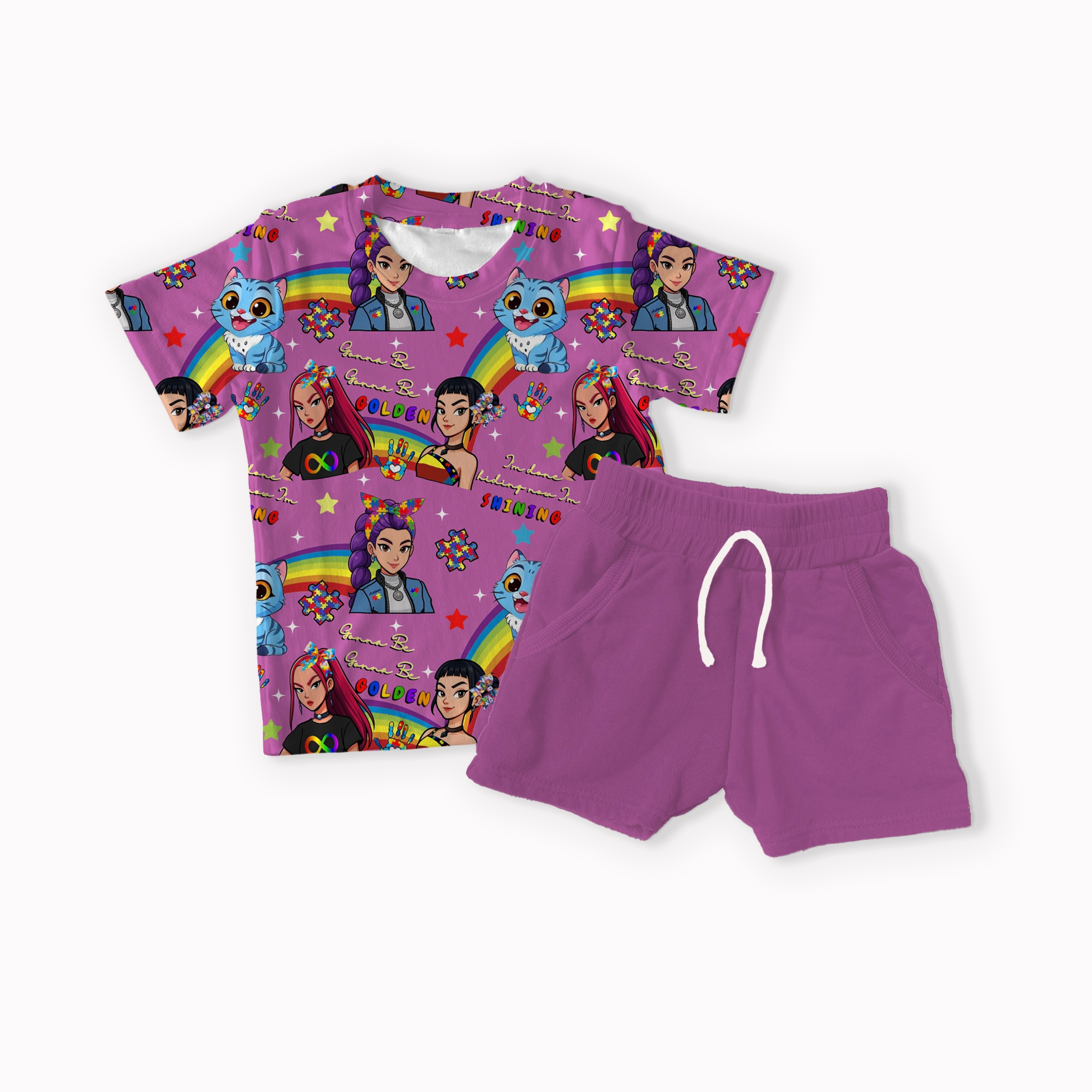 Hunters Autism Purple, Blue, Orange and Pink seamless