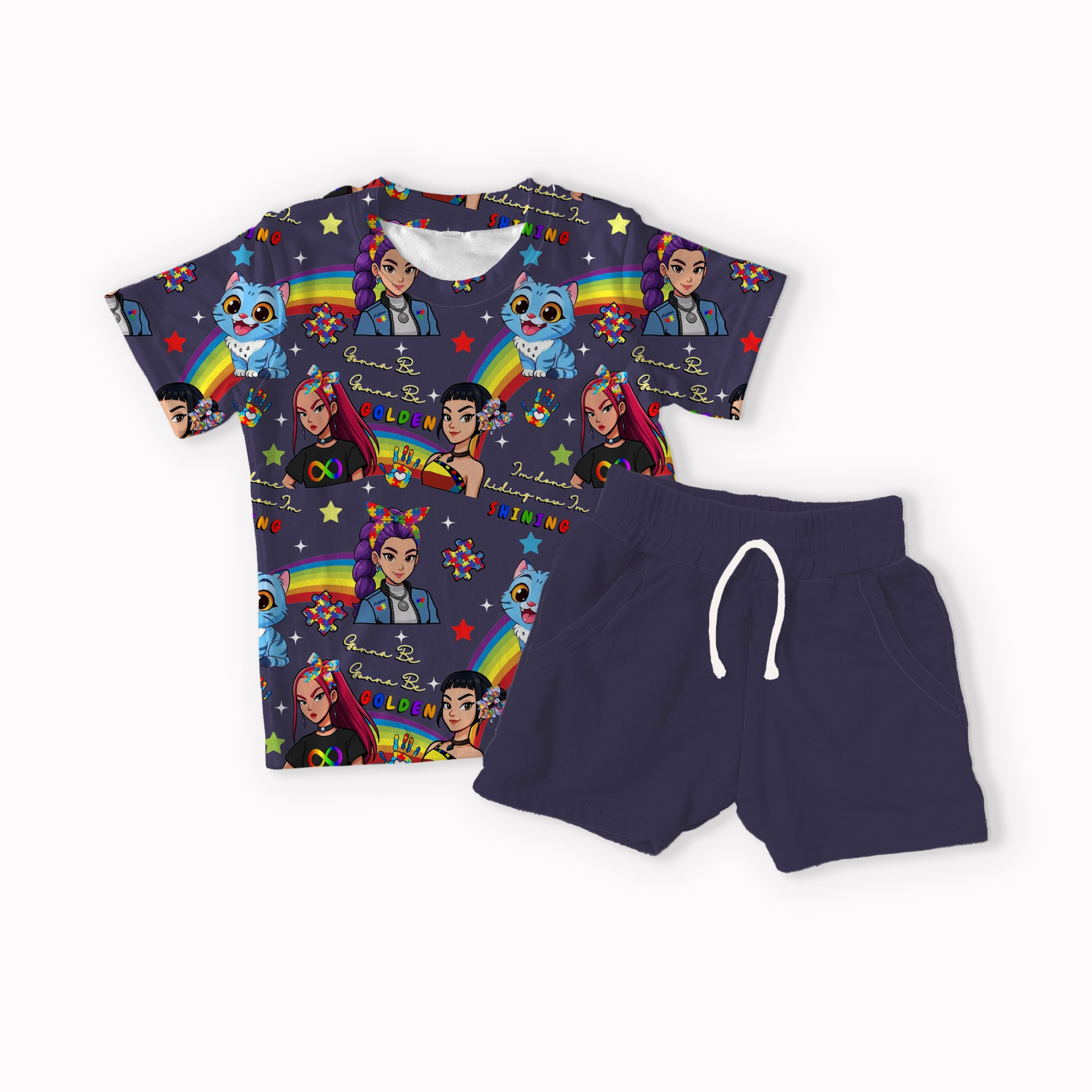 Hunters Autism Purple, Blue, Orange and Pink seamless