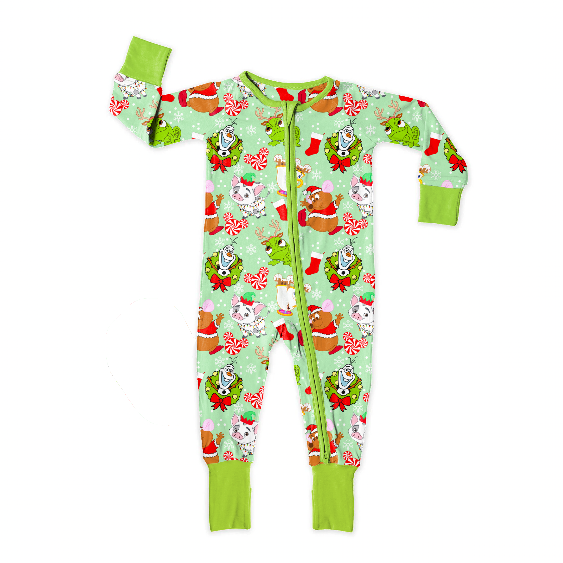 Sidekicks Christmas Brown, Pink and Green seamless