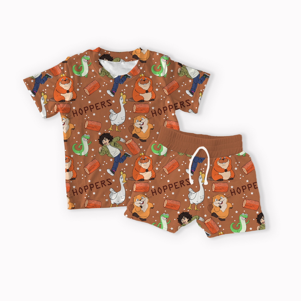 Critter Adventures Checkered, Light Brown and Dark Brown seamless
