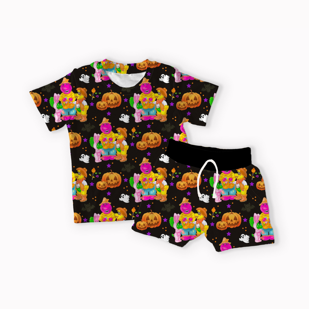 Purple Dinosaur Halloween seamless