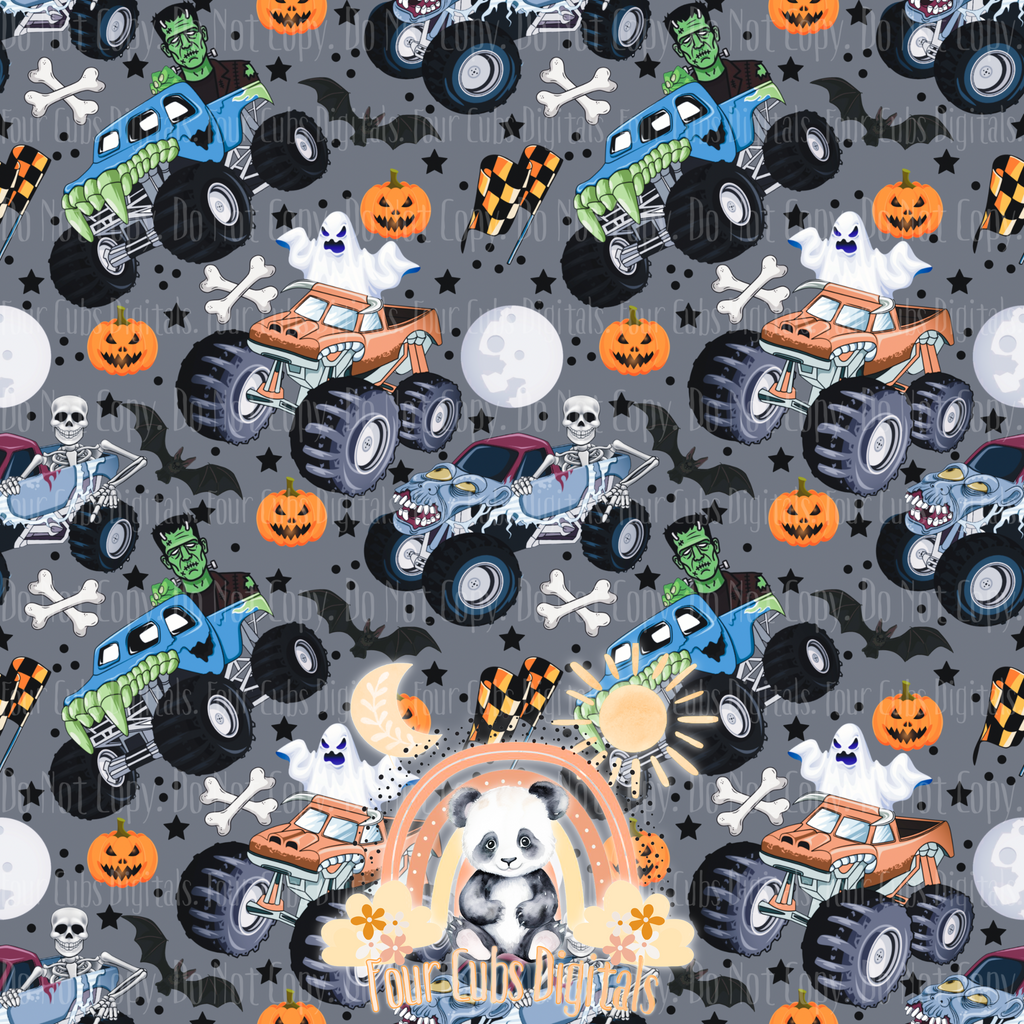 Halloween Trucks seamless