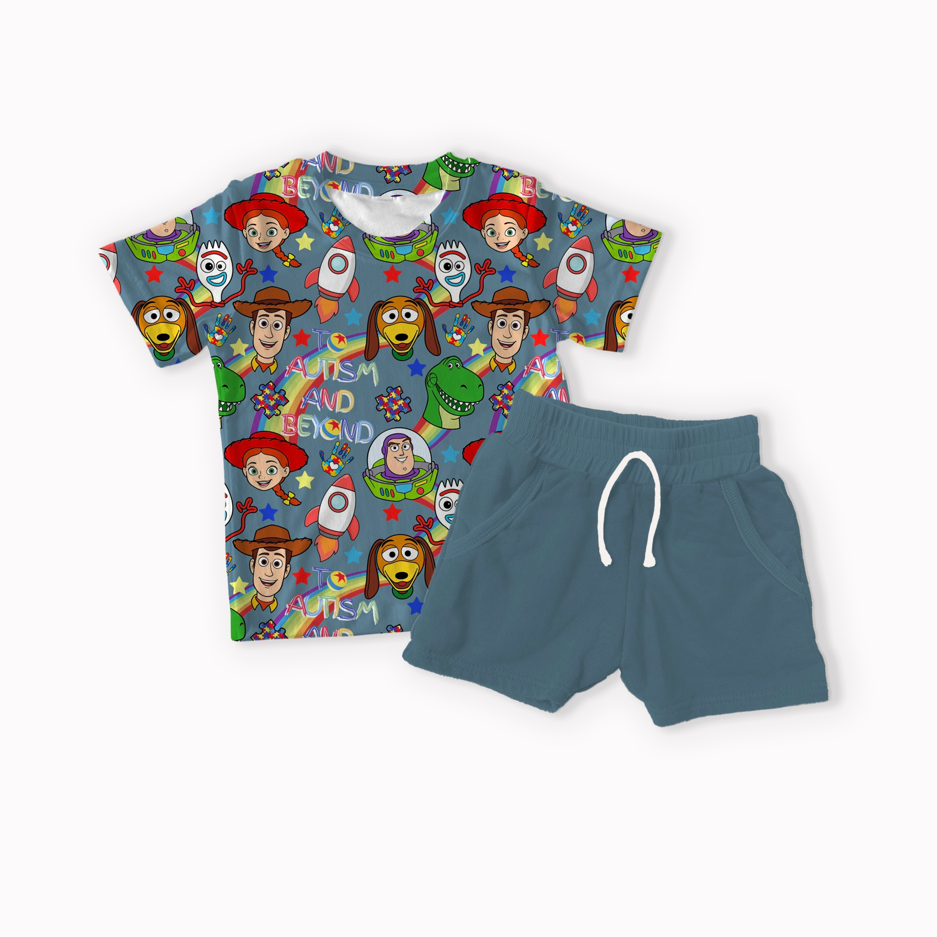 Toys Autism Blue, Yellow, Green and Purple seamless files