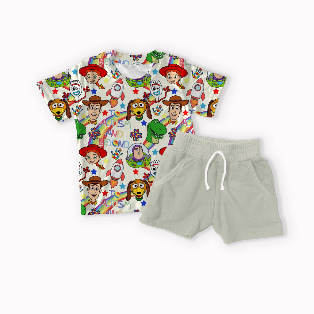 Toys Autism Blue, Yellow, Green and Purple seamless files