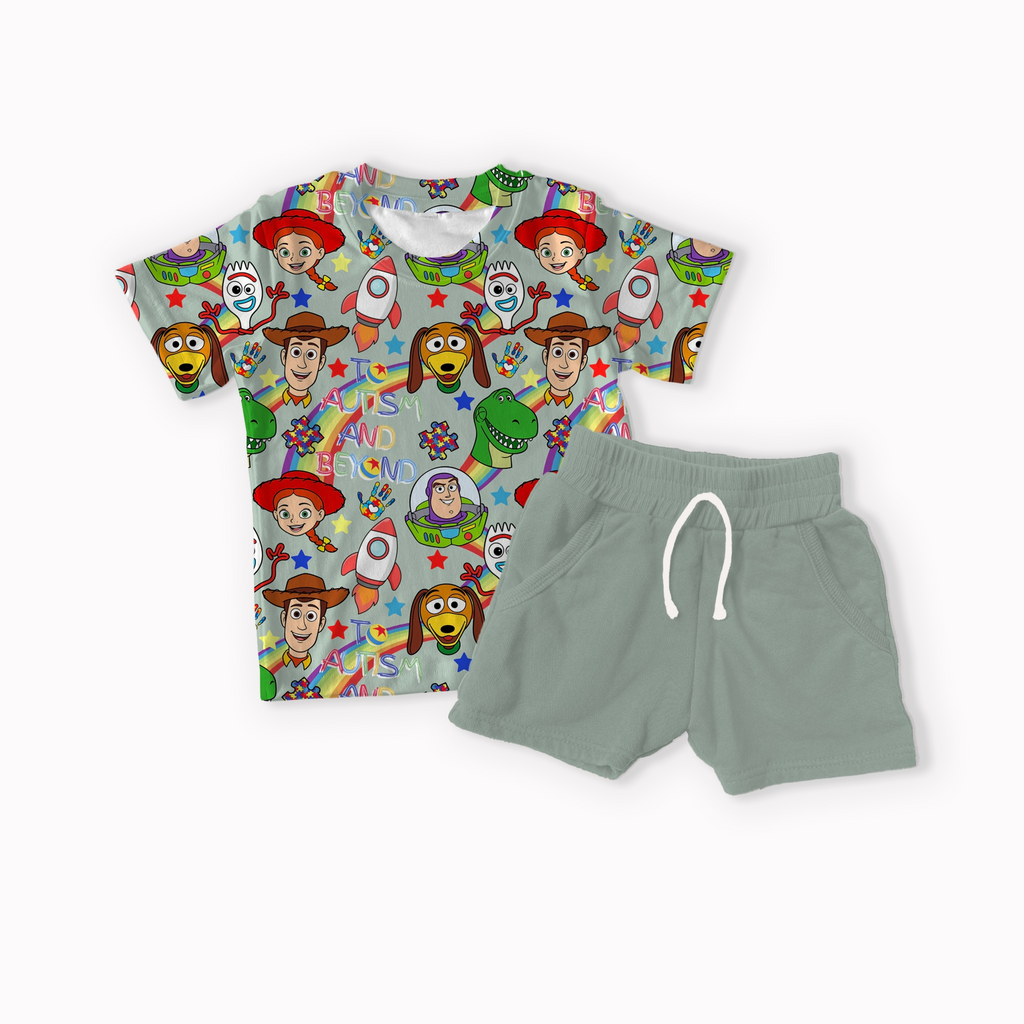 Toys Autism Blue, Yellow, Green and Purple seamless files