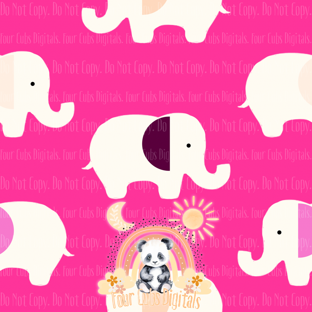 Baby Girl Elephants seamless