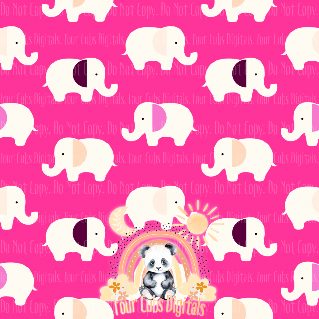 Baby Girl Elephants seamless