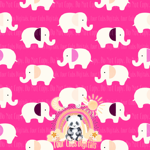 Baby Girl Elephants seamless